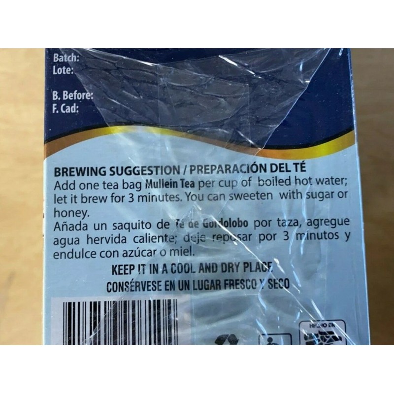 Herbacil Mullein Tea, te gordolobo All Natural, 25 Bags Net.Wt.