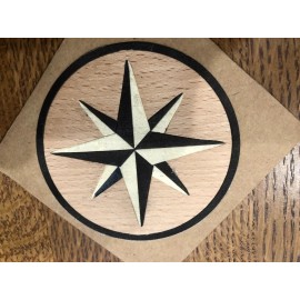 Unbranded COMPASS ROSE VENEER 3.5 IN. DIAMETER
