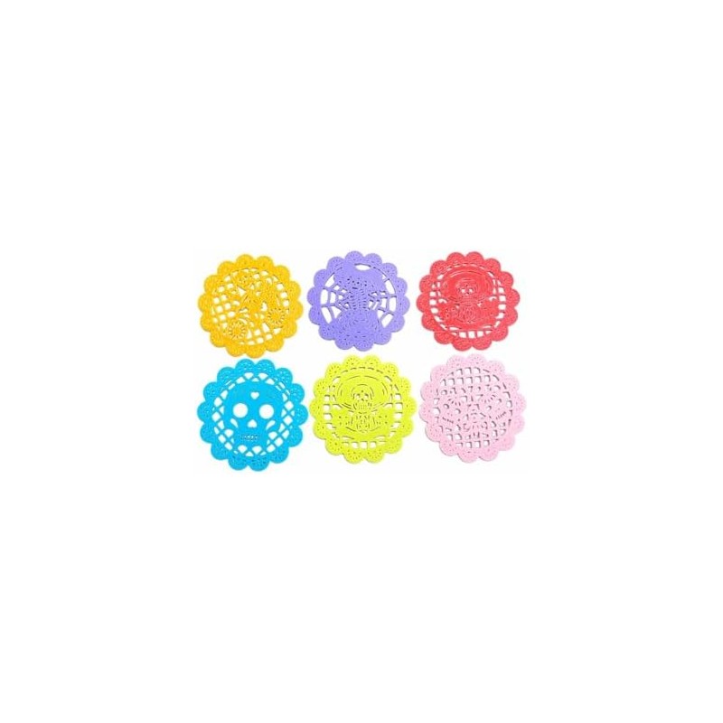 Genérico Portavasos Mexicanos Set de 6, Estilo Papel Picado, Diseño