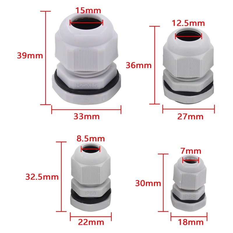 Cable Gland Set M12 M16 M20 M25 80 Pieces Cable