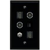 RiteAV Coax 2 HDMI 2 TOSLINK USBC Flat/Solid Wall Plate [Black]