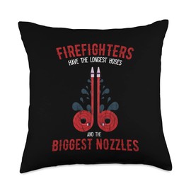 Funny Firefighter Gifts for Men Dad Uncle Hose Nozzles Throw Pillow