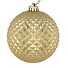 Vickerman 6" Champagne Durian Glitter Ball Ornament, 4 per Bag