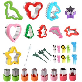 Stainless Steel Sandwiches Cutter set, Cookie Sandwich Cutters, Mini Cookie Stamp Mold, Food Grade Vegetable Fruit Cutter Molds for Kids Baking, DIY and Food Decoration Tools for Kitchen (32 Pack)