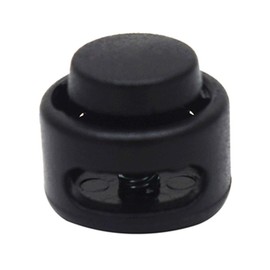 KEEJEA Cord Lock Toggles Black Plastic Stopper Mini Size 11.5mm x 13mm for Drawstrings Pack of 25