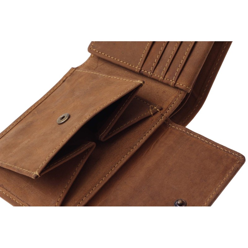 Greenburry Vintage 1705B Men's Leather Wallet, Wallet, brown, Vintage