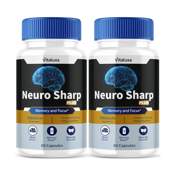 (2 Pack) Neuro Sharp Brain Supplement, NeuroSharp Capsules Memory and