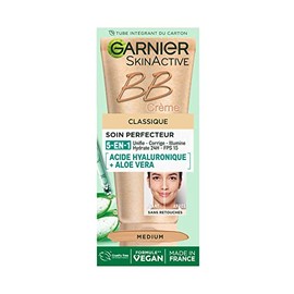 Garnier - BB Creme Classic - All-in-1 Skin Care - SPF 15 - Enriched with Hyaluronic Acid & Aloe Vera - For All Skin Types - Medium - Skin Active - 50ml