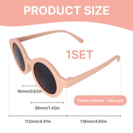 Vidsmow Kids Polarized Sunglasses for 6 Months to 3 Years, Flexible, Durable UV Protection Sunglasses with Adjustable Strap for Baby Boys and Girls, Cute Round Frame Design for Outdoor Activities