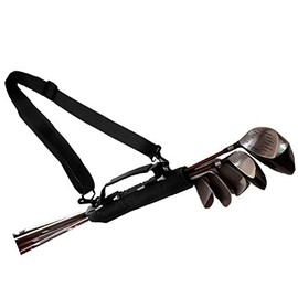 Golf Club Bag Mini for Men Women Kids Driving Range Course Practice, Golf Pencil Bag with Shoulder Straps Sleeves Lightweight Durable Fashion for Golf Training (Black)