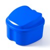 JMU Denture Case, Denture Cup for Soaking Dentures with Strainer
