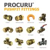 PROCURU 3/4-Inch x 1/2-Inch PushFit Reducing Coupling, Plumbing Fitting for