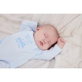 Little Me Baby Boys' Thank Heavens Footie, White/Lt. Blue, 9 Months