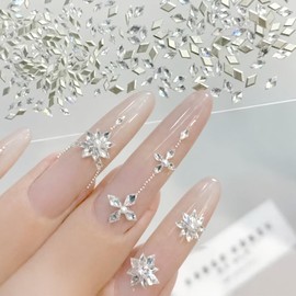 Pack of 100 Diamond Rhinestones for Nails Glitter Stones Zircon 3 mm Gems 3D Nail Art Crystals Stones Nail Gems Diamond Charms for Nail Art Rhinestones Nail Art Glitter