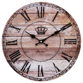 Fuji Boeki 72713 Wall Clock, Antique Wood, Diameter 11.3 inches (28.8 cm)