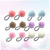 FOMIYES 12Pcs Fluffy Ball Elastic Hair Ties for Women and