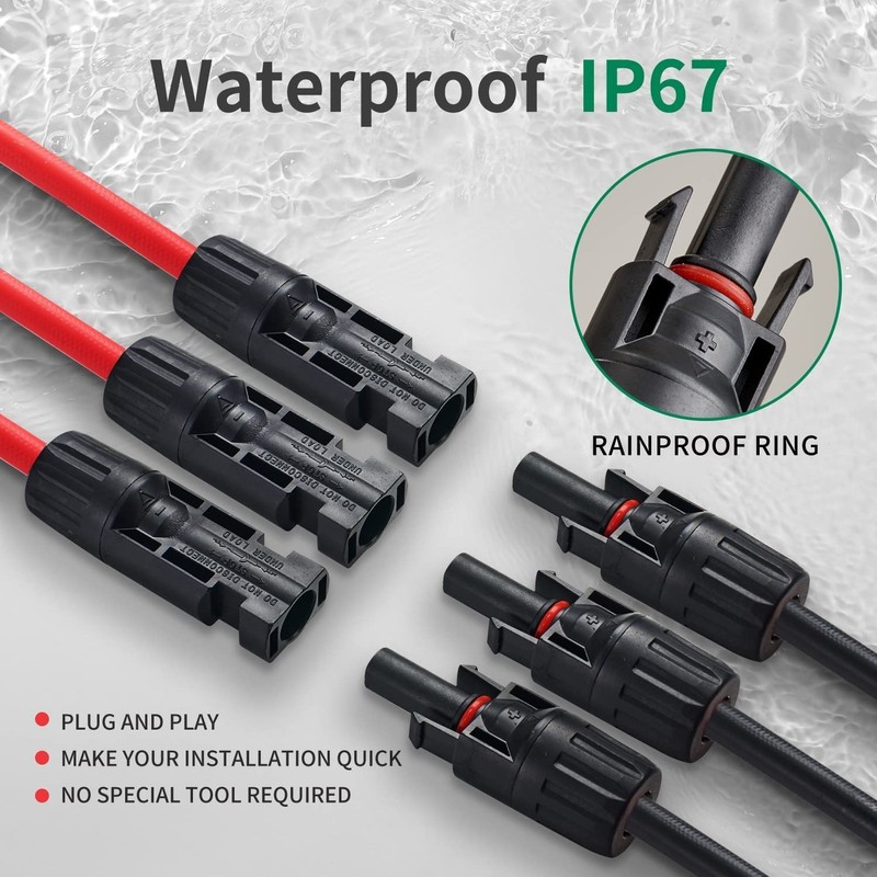 GTIWUNG 1 Pair Solar Cable Y Splitter Solar Panel Cable