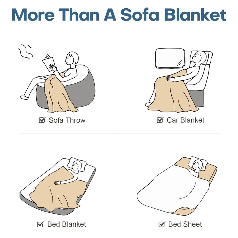 Foreate Reversible Sofa Cover Blanket Sectional Couch Cover Sheet Blanket