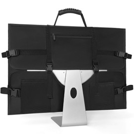 WELIDAY Monitor Carrying Case for Screens and Monitors, Protective Carrying Case Monitor Dust Cover Compatible with iMac Desktop Computer and Accessories (Black, For 27" Monitor)