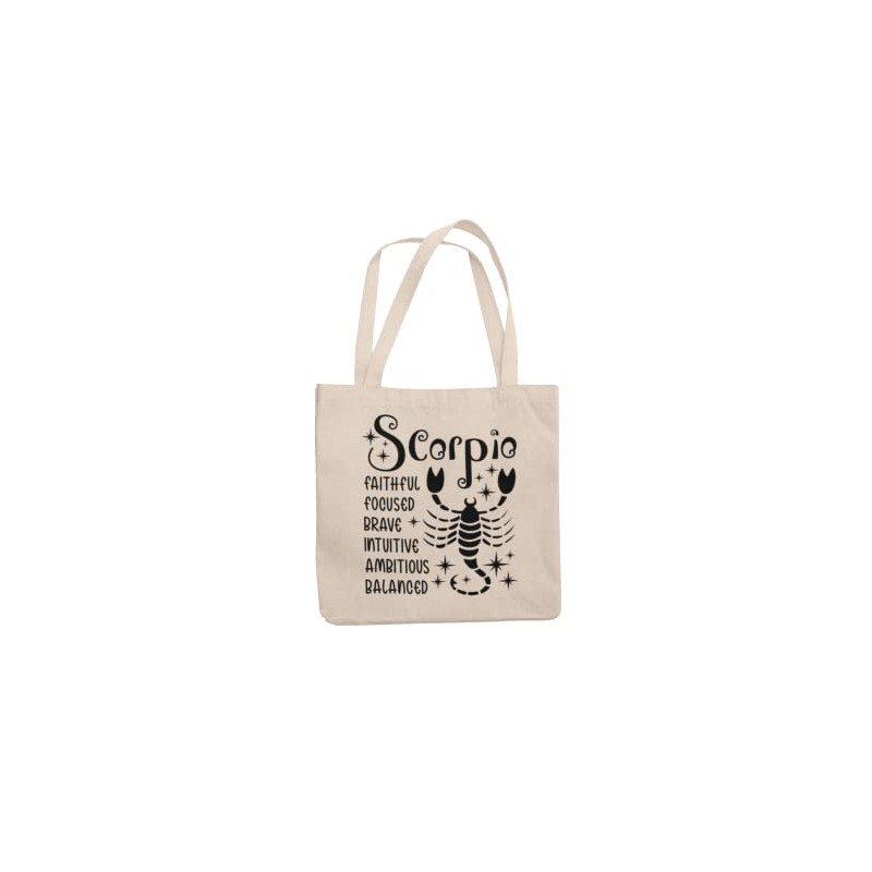 Scorpio Zodiac Signs Tote Bag - Long Handled Natural Colour