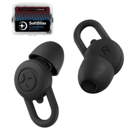 SoftBliss Comfort Ear Plugs for Sleeping, Super Soft Sleep Earplugs, Reusable, Reduce Noise, Block Intrusive Sounds, for All Ears (Black)
