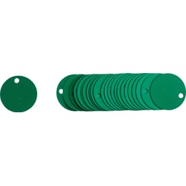 Brady 49908 , 2 inches , Green Stock Blank Aluminum Valve Tags (25 Tags)