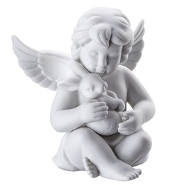 Angel Medium White Matt Angel with Rabbit