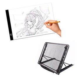 A4 LED Tracing Light Box 3 Level Adjustable Brightness USB Powered for Diamond Paint Artists Drawing Sketching Animation Designing Stenciling (A4 Tracing Board + Stand)