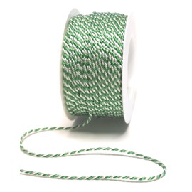 s.dekoda Cord 50 m x 2 mm Two-Tone Green / White Twist Cord Decorative Ribbon Cord Cord Cord