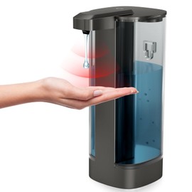 P PIPITA Dispensador automático de jabón líquido, dispensador de jabón de Manos sin Contacto IPX5 Dispensador de Lavado de Manos montado en la Pared a Prueba de Agua para Cocina y baño (Negro)
