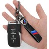 Soft Leather Car Keychain,Red Navy Blue Car Part Keychain,Tri-color Key
