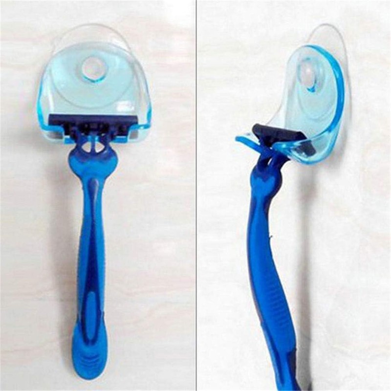 JJLFresheners Blue Suction Cup Hooks Removable Hook Razor Holder Transparent