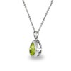 B. BRILLIANT Sterling Silver Peridot 8x6mm Teardrop Bezel-Set Dainty Pendant