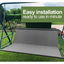 Replacement Garden Swing Seat Cover, Durable 600D Oxford Fabric Garden Swing Chair Cover Outdoor, Fit for 2 and 3 Seater Swing Chair Grey 158 * 54 * 54cm