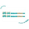 IMRAIN Press on Toenails Short Square Fake Toenails Blue White