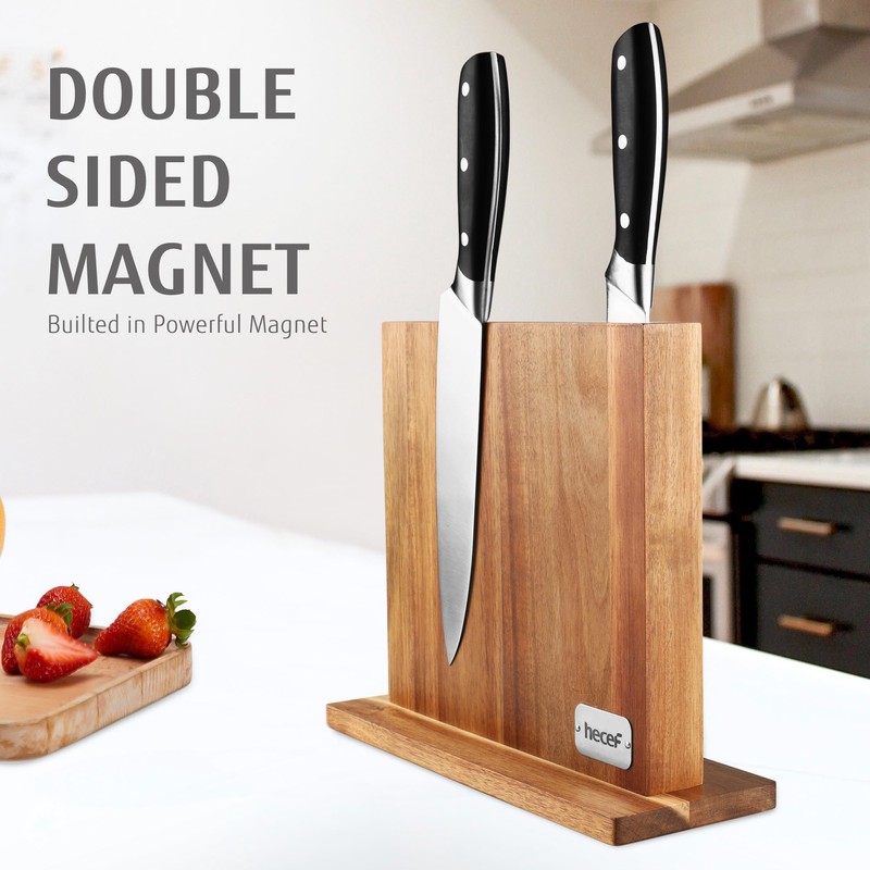 hecef Magnetic Knife Block Holder Rack Magnetic Stands with Strong