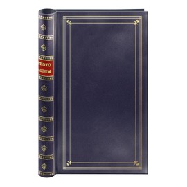 Spiral Bound Photo Album 300 Bi-Directional Memo Pockets Hold 4x6 Photos, Navy Blue