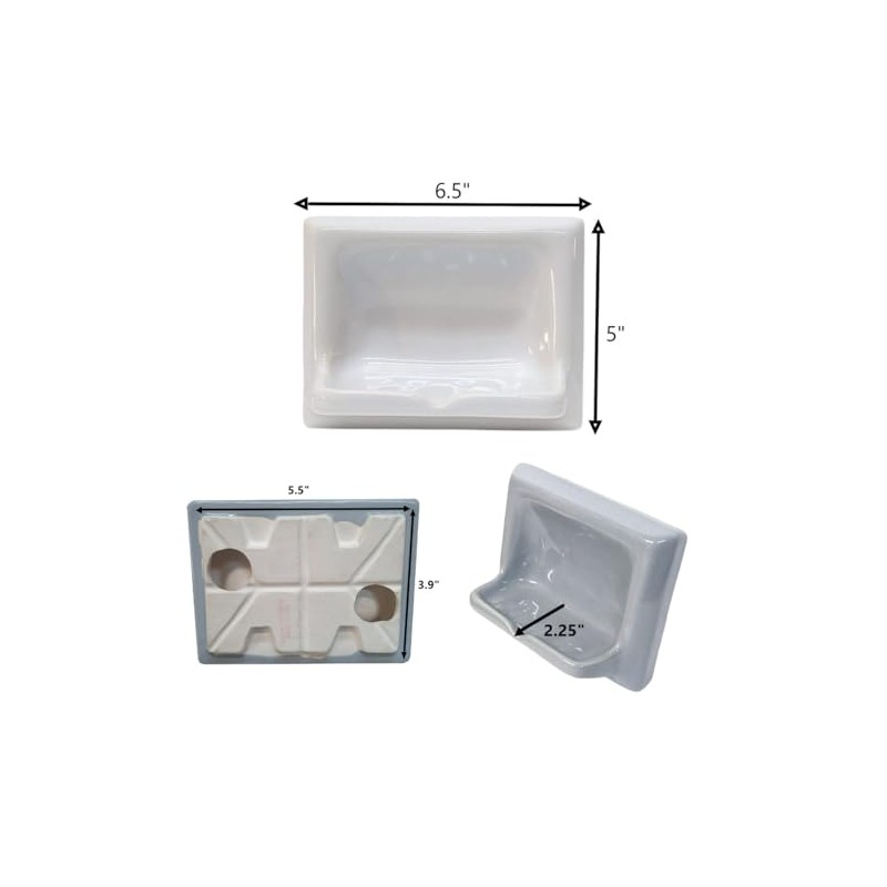 Ceramic Soap Dish Thin Set Installation Bar Holder Shower Wall