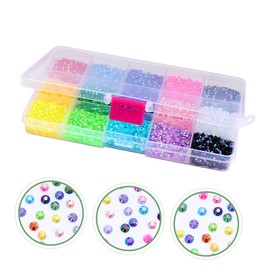 Mikinona DIY Nail Art Decor 15 Colors Flatback Crystals Nail Art Diamond Set Manicure Gems