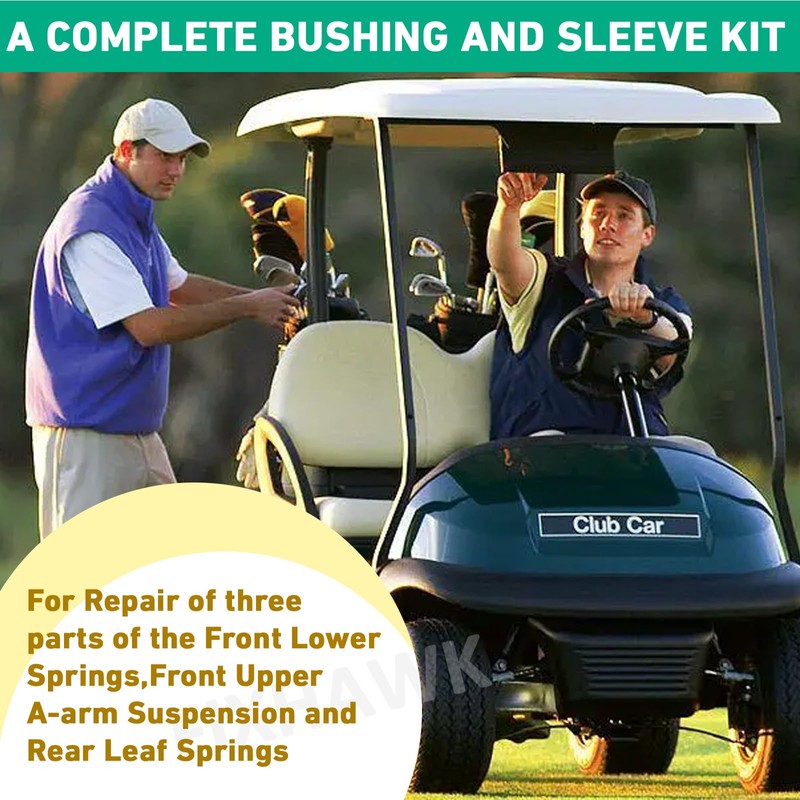FIXHAWK Club Car Precedent Bushing Kit, Polyurethane Bushings for Front