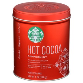 Starbucks Hot Cocoa Mix Tin, Peppermint Hot Cocoa Mix, 7-Ounce Tin (Pack of 2)