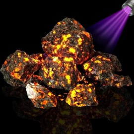 MYRIONT 250g Yooperlite Stone Flame Stone, 1" Natural Raw Stone, Rough Flame Yooperlite Stone,Crystals Stone for Meditation, Diffuser and Healing Tumbling Fountain Rocks Decor