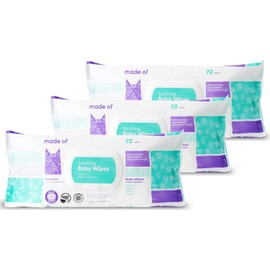 Organic Baby Wipes By MADE OF - Fragrance and Chemical-Free Baby Wipes Sensitive Skin w/ Soothing Aloe and Argan Oil - For Eczema and Skin Irritation – Sensitive Baby Wipes w/ No Alcohol - 216 Count