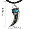 DonDon Men's Necklace Leather and Tooth Pendant / Stainless Steel