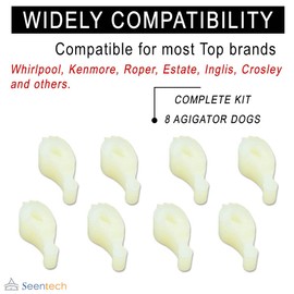 80040 Washer Agitator Dogs (Pack 8) - Compatible with Whirlpool & Kenmore Washers – Replaces: 285612 AP3119063, 285770, 3366877, 387091, 80040VP, EA388034, ER80040, LP338, PS388034, TJ90LP338