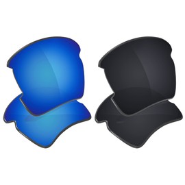 Galvanic Replacement Lenses for Oakley Flak 2.0 XL OO9188 Sunglasses - Ice + Black Polarized - Combo Pack