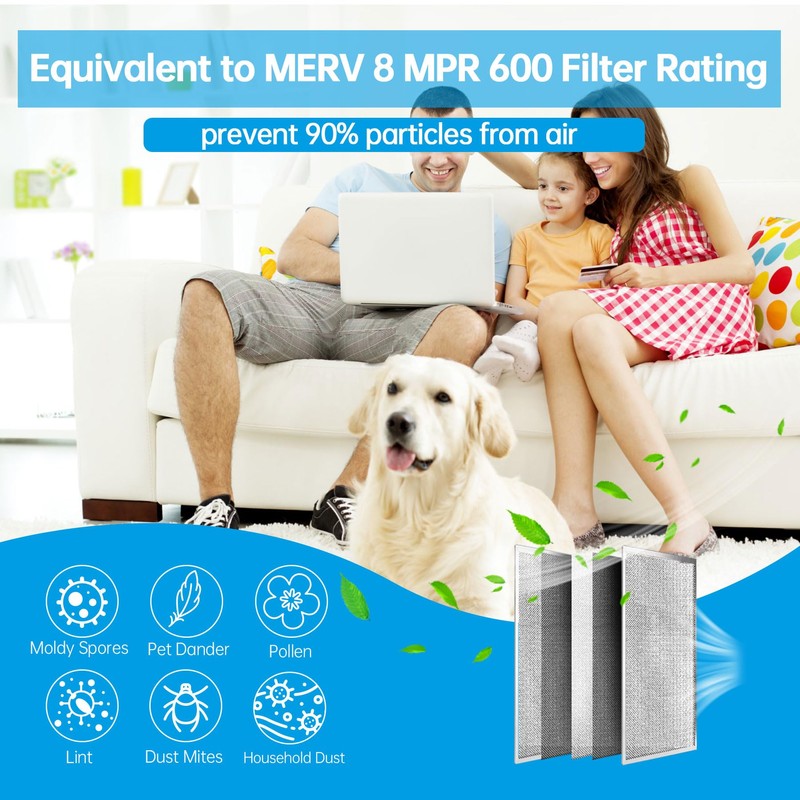 UBeesize 12x12x1 Reusable Electrostatic Air Filter HVAC AC Furnace Filter,MERV