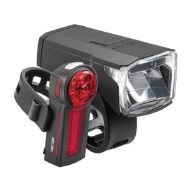 TRELOCK Fahrradlichtset LS 440 LIGHTHAMMER 40 Lux und LS740 VECT Rücklicht, USB Ladefunktion, 120 m Sichtweite, 15 Stunden Leuchtdauer, LED Batterieindikator, StVZO zugelassen
