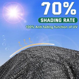 Kesfitt Garden 70% Shade Cloth, Resistant Sun Shade Net 6.5x10FT Mesh Tarp with HDPE Material and Reinforced Grommets Shade Trap for Greenhouse, Plant, Pergola, and Backyard Patio Sunshade