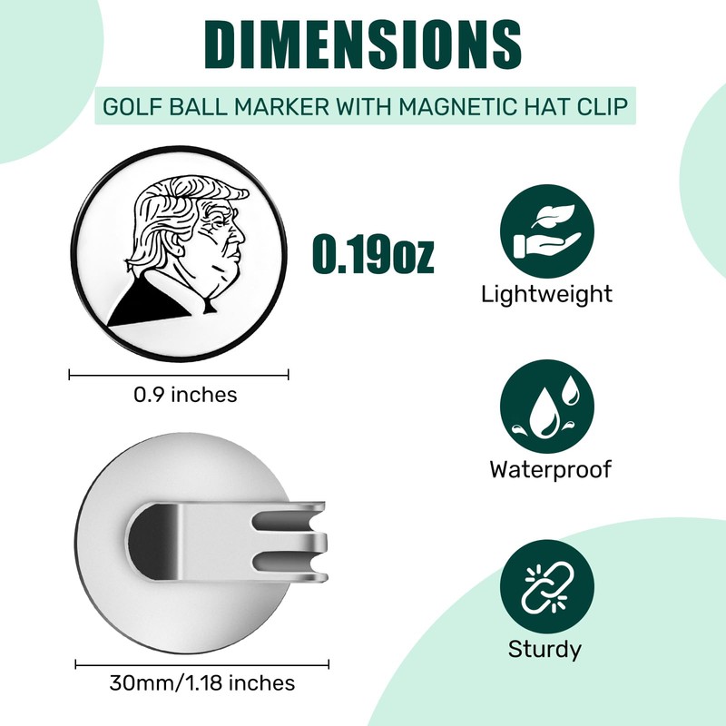 BAIRBRE Funny Golf Ball Marker with Magnetic Hat Clip,Alignment Ball